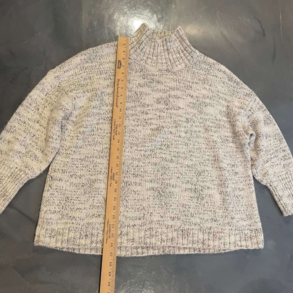 Pure Jill J Jill Womens XL‎ Mock Neck Marled Knit Sweater Oatmeal Grey Cozy - Picture 2 of 7
